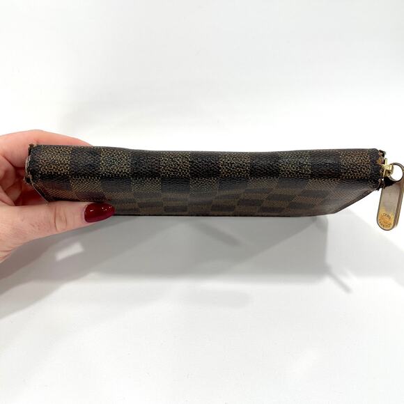 Louis Vuitton Zippy Wallet Damier Ebene Long Zip Around Brown Classic Check - Picture 10 of 16